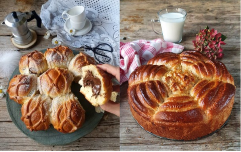 Pan brioche con crema e amarene