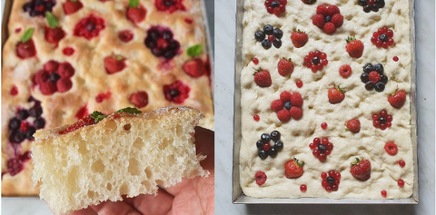 Focaccia dolce ai frutti di bosco