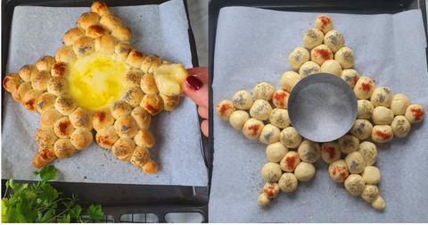 Stella di pane con cuore al formaggio