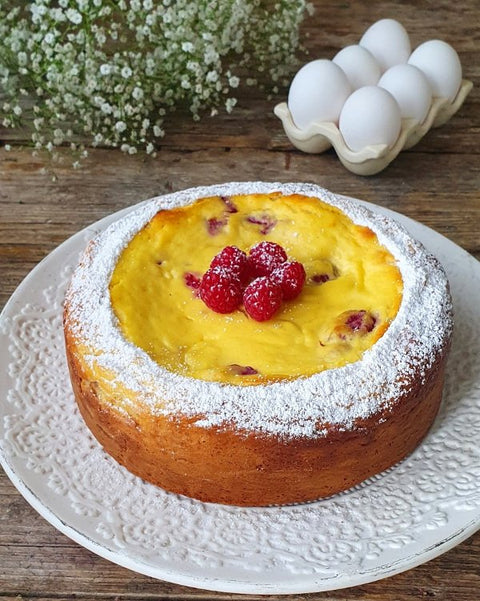 Torta ricotta e lamponi