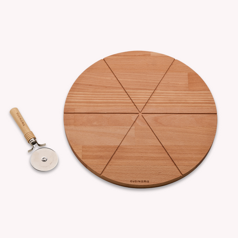 Beech Pizza Cutting Board with Pizza Cutter